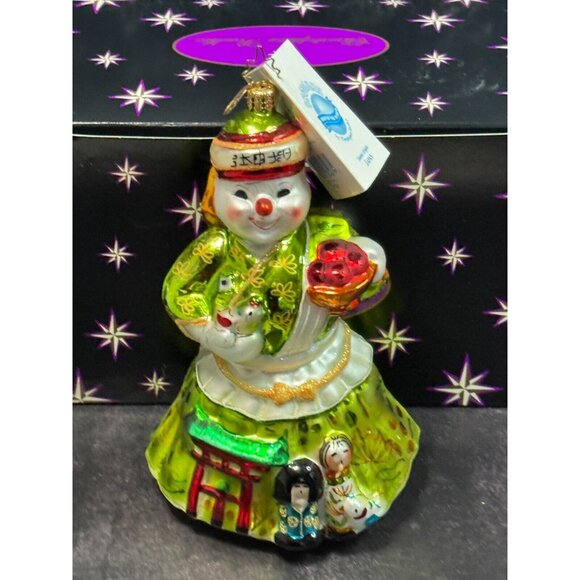 Christopher Radko Snomo Arigato Japan Orname 2003 Snowmen Around The World w/Box - Picture 2 of 9
